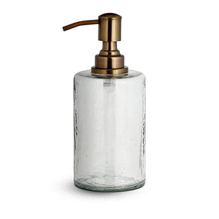 Nkuku Ilcoso Recycled Hammered Glass Soap Dispenser – Clear