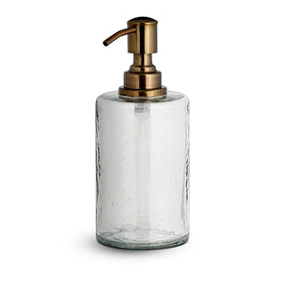 Nkuku Ilcoso Recycled Hammered Glass Soap Dispenser – Clear