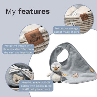 Steiff Lio Penguin Baby Gift Set with Rattle & Bib – Newborn Unisex Gift