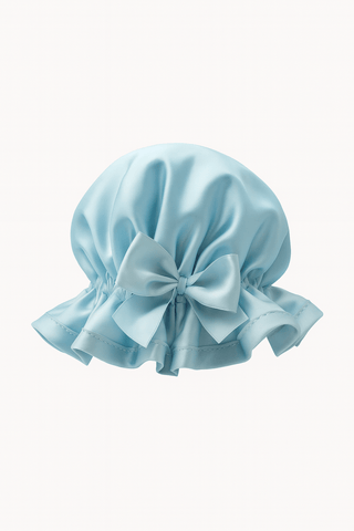 Pastel Blue Satin Luxury Shower Cap - Pangolins