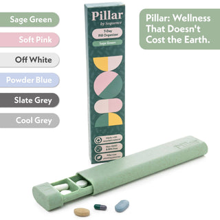 Pillar - 7 - Day Pill Organiser - Eco - Friendly Wheat Straw - Pangolins