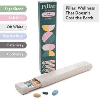 Pillar - 7 - Day Pill Organiser - Eco - Friendly Wheat Straw - Pangolins