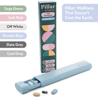 Pillar - 7 - Day Pill Organiser - Eco - Friendly Wheat Straw - Pangolins