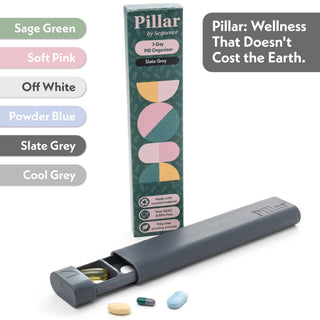 Pillar - 7 - Day Pill Organiser - Eco - Friendly Wheat Straw - Pangolins