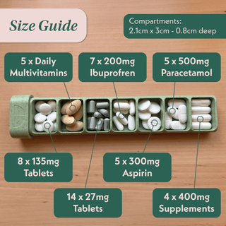 Pillar - 7 - Day Pill Organiser - Eco - Friendly Wheat Straw - Pangolins