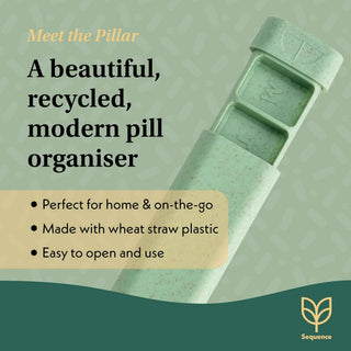 Pillar - 7 - Day Pill Organiser - Eco - Friendly Wheat Straw - Pangolins