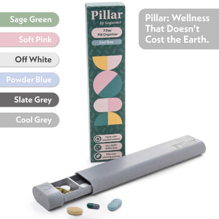 Pillar - 7 - Day Pill Organiser - Eco - Friendly Wheat Straw - Pangolins