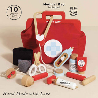Pretend Play Doctor’s Bag — Wooden Medical Set for Little Caregivers - Pangolins