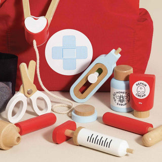 Pretend Play Doctor’s Bag — Wooden Medical Set for Little Caregivers - Pangolins