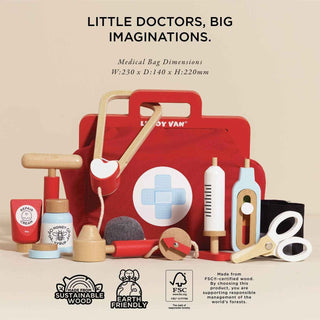Pretend Play Doctor’s Bag — Wooden Medical Set for Little Caregivers - Pangolins