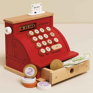 Retro Wooden Toy Till — Pretend Play Cash Register - Pangolins