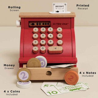Retro Wooden Toy Till — Pretend Play Cash Register - Pangolins