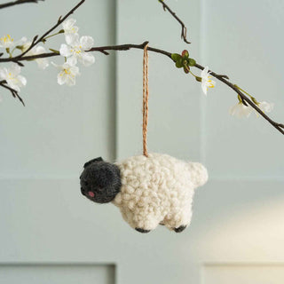 Sheep Felt Bauble – Sustainable Handmade Christmas Decoration - Pangolins
