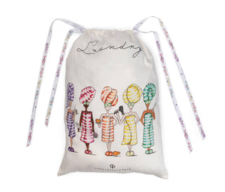 Spa Ladies Luxury Laundry Bag 5 ladies wrapped in colourful towels and slippers - Pangolins