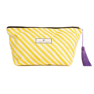 Spa Ladies Washbag rear side of bag with lemon stripes - Pangolins
