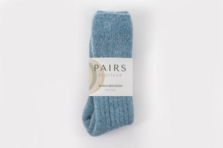 Ultra Soft Alpaca Bed Socks - Blue: Adult Small (UK 4 - 7) - Pangolins