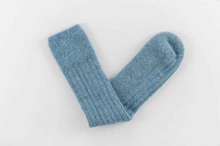 Ultra Soft Alpaca Bed Socks - Blue: Adult Small (UK 4 - 7) - Pangolins