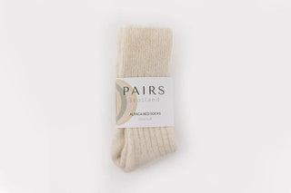 Ultra Soft Alpaca Bed Socks: Cream, Adult Small (UK 4 - 7) - Pangolins