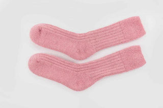 Ultra Soft Alpaca Bed Socks - Pink: Adult Small (UK 4 - 7) - Pangolins